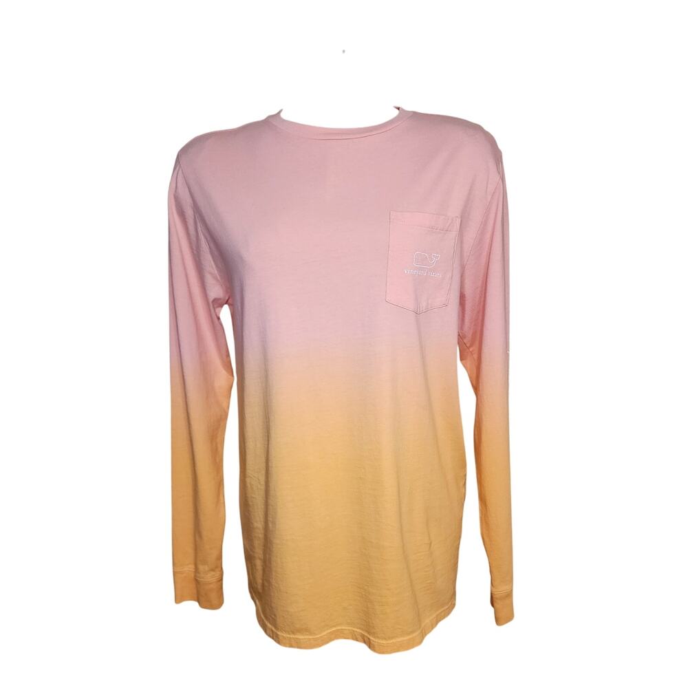 Vineyard Vines Ombre XL‎ Sz 18 Kids T Shirt Long Sleeve Logo Top